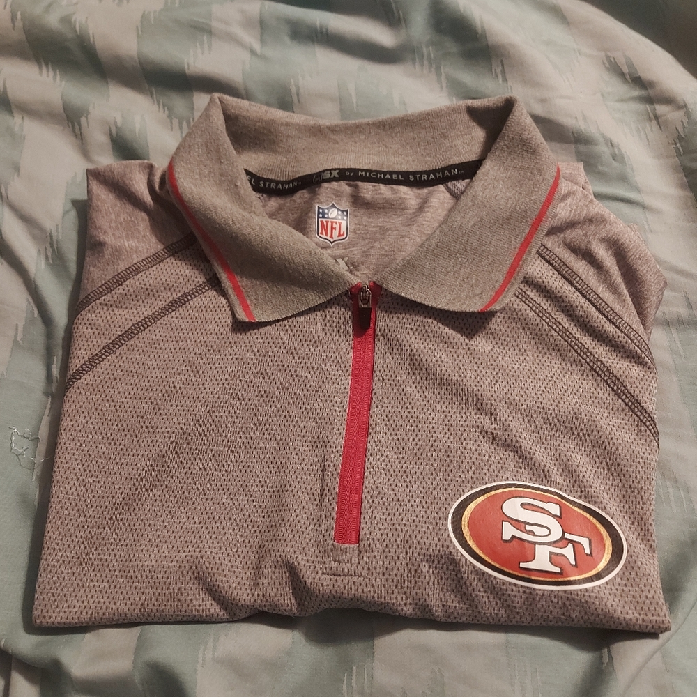 MSX San Francisco 49ers Man's Siz Large Quarter Zip Up  Short Sleeve‎ Polo Shirt
